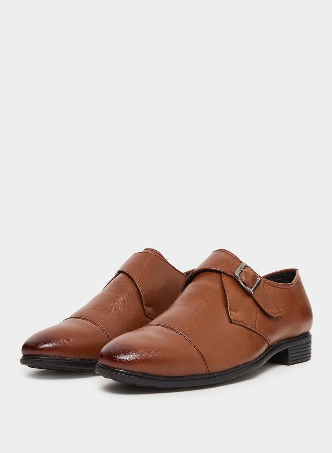 Styli Men Tan Buckle-Detailed Shoes - Image 2